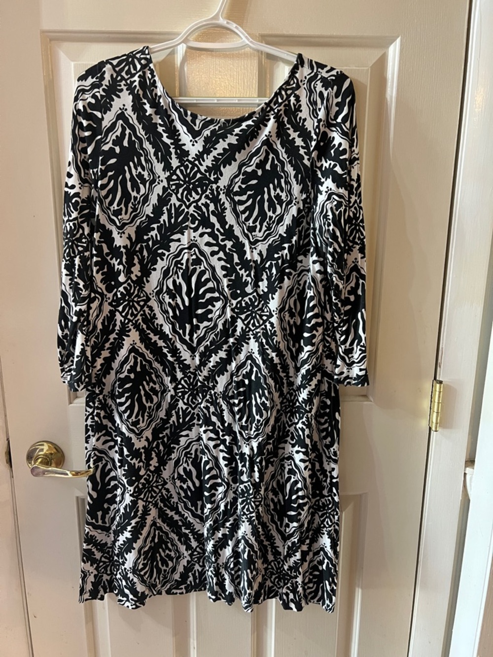 Lilly Pulitzer Black & White Printed Knee-Length Dress